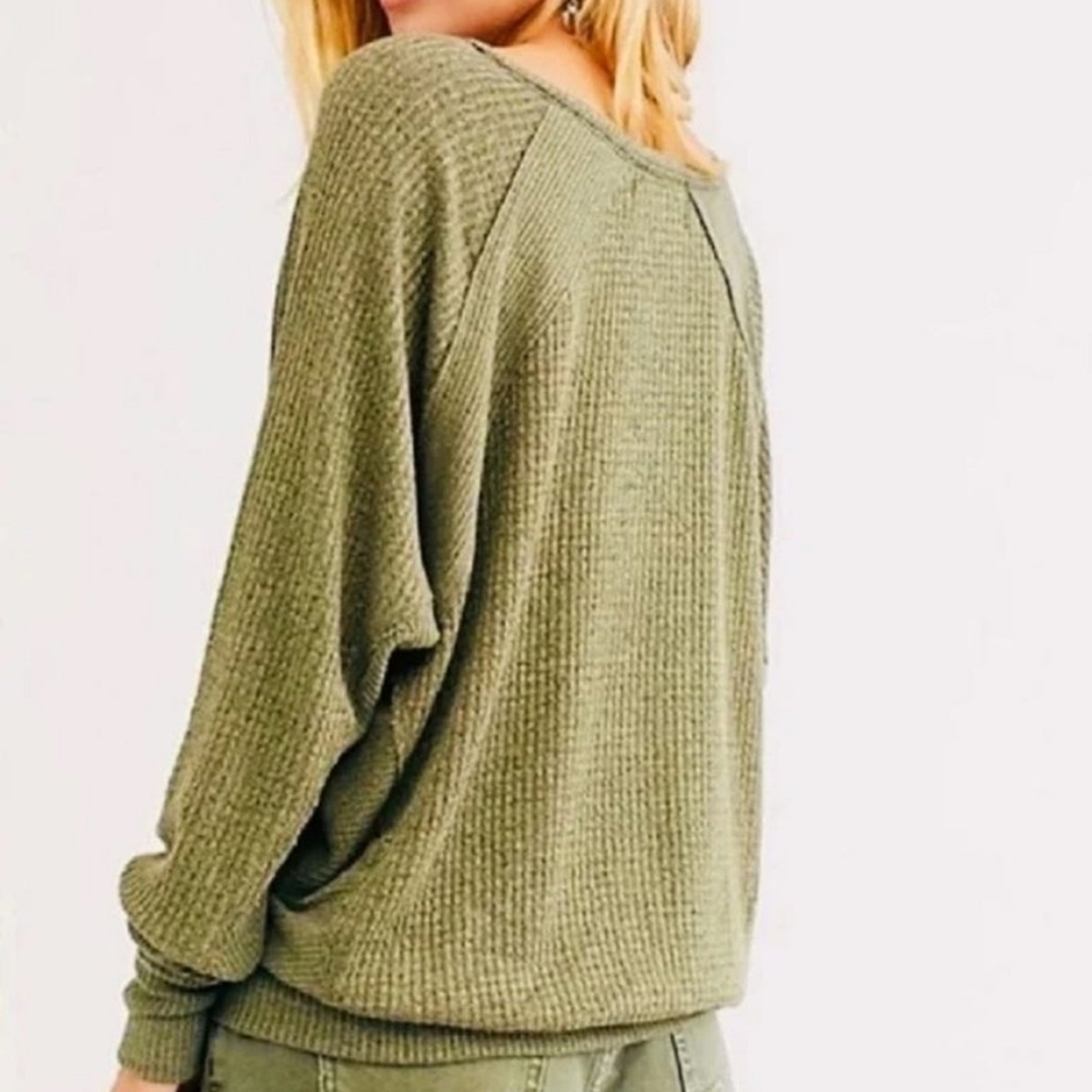 Free People NWT Santa Clara Thermal In Ferngully Green Size XSmall - Picture 11 of 14